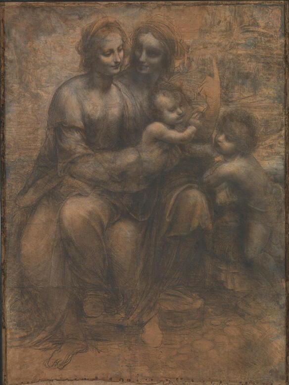 Leonardo da Vinci, Virgin and Child with St Anne and John the Baptist, c.1500 CE